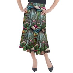 Craft Mushroom Midi Mermaid Skirt by GardenOfOphir