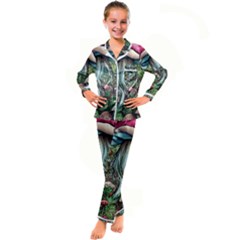 Craft Mushroom Kid s Satin Long Sleeve Pajamas Set by GardenOfOphir