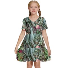 Craft Mushroom Kids  Short Sleeve Tiered Mini Dress by GardenOfOphir