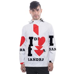 I Love Sandra Men s Front Pocket Pullover Windbreaker by ilovewhateva