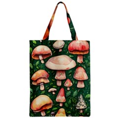 Fantasy Farmcore Farm Mushroom Zipper Classic Tote Bag by GardenOfOphir