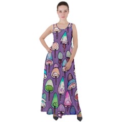 Foraging For Mushrooms Empire Waist Velour Maxi Dress by GardenOfOphir