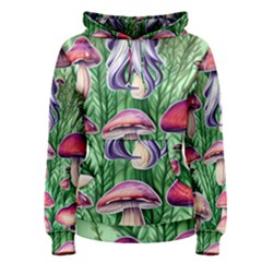 Natural Mushrooms Women s Pullover Hoodie by GardenOfOphir