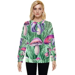 Natural Mushrooms Hidden Pocket Sweatshirt by GardenOfOphir