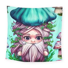Witchy Forest Mushrooms Square Tapestry (large) by GardenOfOphir