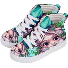 Witchy Forest Mushrooms Kids  Hi-top Skate Sneakers by GardenOfOphir