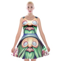 Enchanted Mushroom Forest Fairycore Velvet Skater Dress by GardenOfOphir