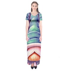 Mushroom Core Short Sleeve Maxi Dress by GardenOfOphir