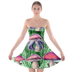 Mushroom Strapless Bra Top Dress by GardenOfOphir