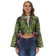 Forest Fairycore Foraging Boho Long Bell Sleeve Top