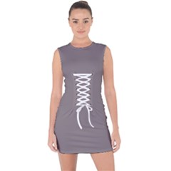 Metallic Rocket Grey	 - 	lace Up Front Bodycon Dress by ColorfulDresses