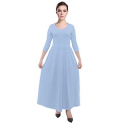 Blue Sea	 - 	quarter Sleeve Maxi Velour Dress by ColorfulDresses