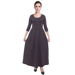 Eel Black	 - 	quarter Sleeve Maxi Velour Dress