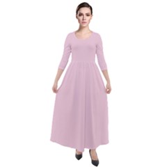 Pig Pink	 - 	quarter Sleeve Maxi Velour Dress
