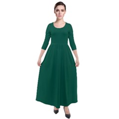 Castleton Green	 - 	quarter Sleeve Maxi Velour Dress by ColorfulDresses