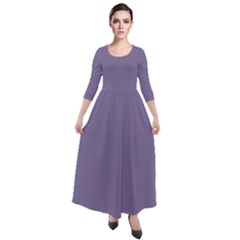 Purple Haze	 - 	quarter Sleeve Maxi Velour Dress by ColorfulDresses