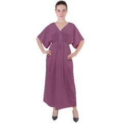 Sugar Plum Purple	 - 	v-neck Boho Style Maxi Dress by ColorfulDresses