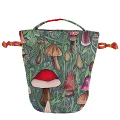 Fairycore Mushroom Forest Drawstring Bucket Bag by GardenOfOphir