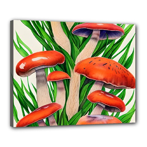 Fairycore Forest Mushroom Canvas 20  X 16  (stretched) by GardenOfOphir