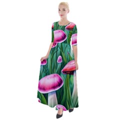 Foreboding Goblincore Mushroom Half Sleeves Maxi Dress by GardenOfOphir
