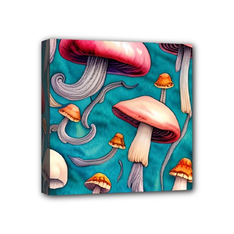 Witchy Mushroom Mini Canvas 4  X 4  (stretched) by GardenOfOphir