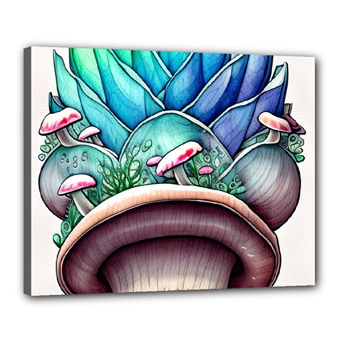 Mushrooms Nature s Little Wonders Canvas 20  X 16  (stretched) by GardenOfOphir