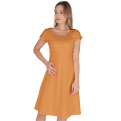 Sandy Orange	 - 	classic Short Sleeve Dress by ColorfulDresses