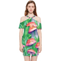 A Forest Fantasy Shoulder Frill Bodycon Summer Dress by GardenOfOphir