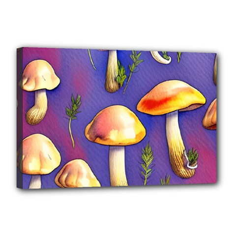 Farmcore Mushrooms Canvas 18  X 12  (stretched) by GardenOfOphir