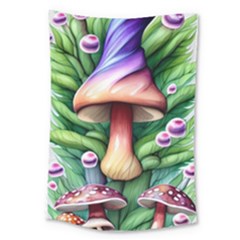 Tiny Mushroom Forest Antique Large Tapestry by GardenOfOphir