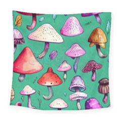 Goblin Mushroom Forest Boho Witchy Square Tapestry (large) by GardenOfOphir