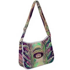 Mystic Mushroom Zip Up Shoulder Bag by GardenOfOphir
