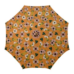 Flower Orange Pattern Floral Golf Umbrellas