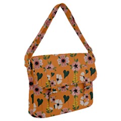 Flower Orange Pattern Floral Buckle Messenger Bag by Dutashop