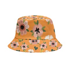 Flower Orange Pattern Floral Inside Out Bucket Hat