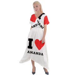 I Love Amanda Cross Front Sharkbite Hem Maxi Dress by ilovewhateva