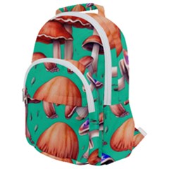 Mushroom Forest Rounded Multi Pocket Backpack by GardenOfOphir