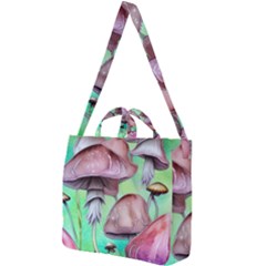 Historical Mushroom Forest Square Shoulder Tote Bag by GardenOfOphir