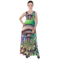 Farmcore Mushroom Empire Waist Velour Maxi Dress by GardenOfOphir