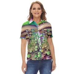 Farmcore Mushroom Women s Short Sleeve Double Pocket Shirt