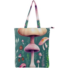 Tiny Historical Mushroom Double Zip Up Tote Bag by GardenOfOphir