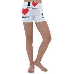 I Love Stephanie Kids  Lightweight Velour Yoga Shorts by ilovewhateva