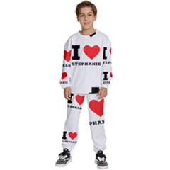 I Love Stephanie Kids  Sweatshirt Set by ilovewhateva