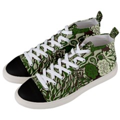 Texture Ornament Pattern Seamless Paisley Men s Mid-top Canvas Sneakers