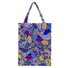 Blue Yellow Background Pattern Vector Texture Paisley Classic Tote Bag by Jancukart