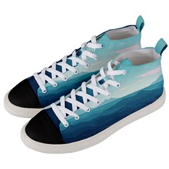 Ai Generated Ocean Waves Sea Water Nautical Men s Mid-top Canvas Sneakers by Pakemis
