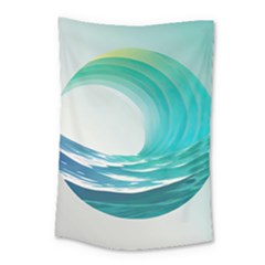 Tsunami Tidal Wave Wave Minimalist Ocean Sea 2 Small Tapestry by Pakemis