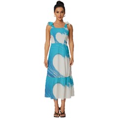 Wave Tsunami Tidal Wave Ocean Sea Water Tie-strap Tiered Midi Chiffon Dress