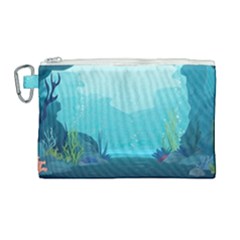 Intro Youtube Background Wallpaper Aquatic Water 2 Canvas Cosmetic Bag (large) by Pakemis