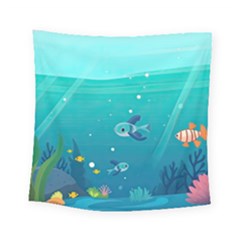 Ai Generated Ocean Sea Fish Aquatic Water Nature 2 Square Tapestry (small) by Pakemis